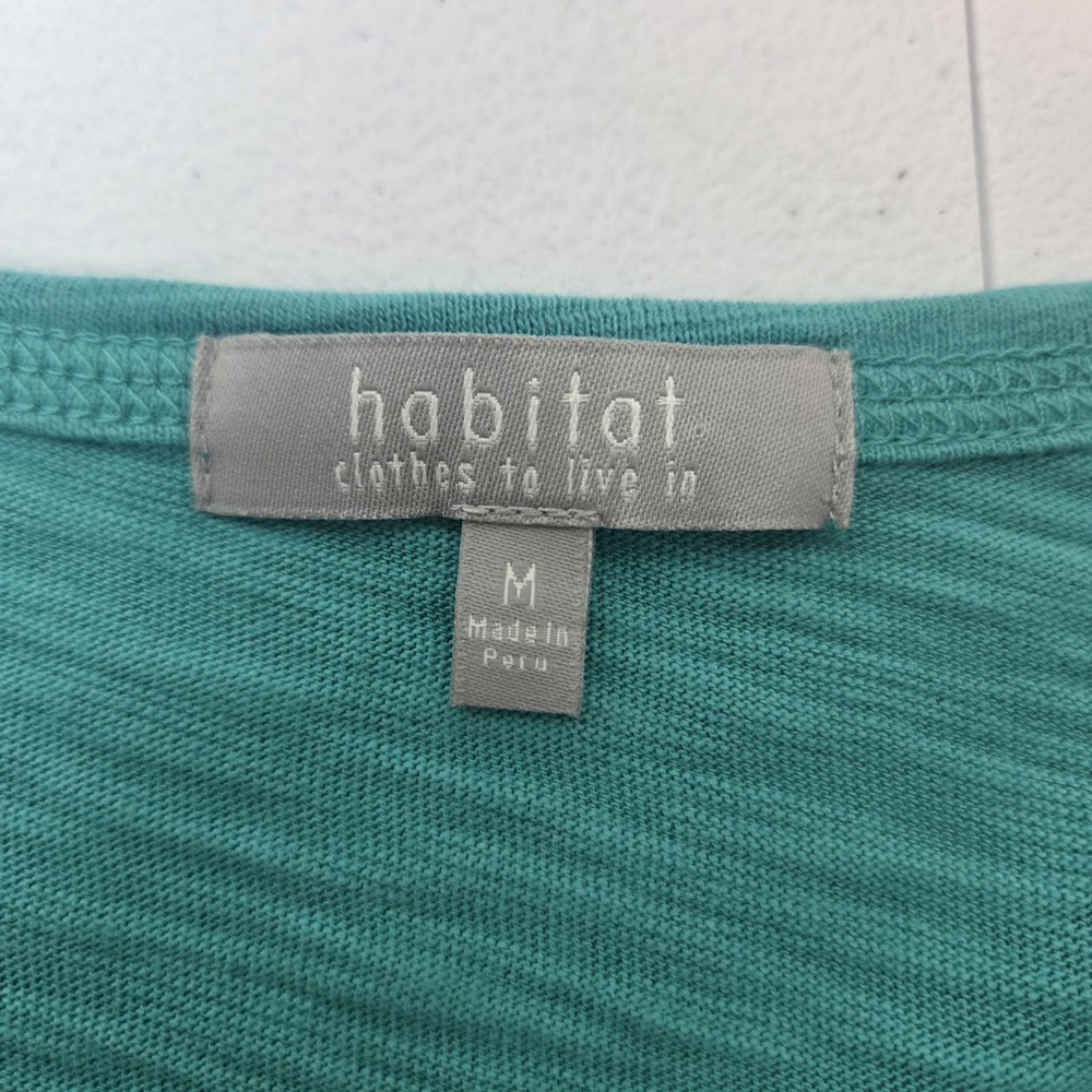 Habitat Womens Slub Knit Tunic Top Size M Teal Flowy Lagenlook Casual Relaxed - Picture 3 of 6